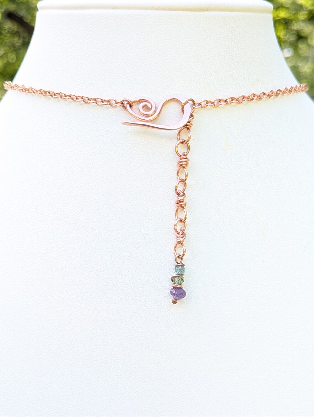 Mermaid Goddess Pendant Artisan Crafted Copper Wire Wrap Design On Copper Chain - Picture 5 of 16